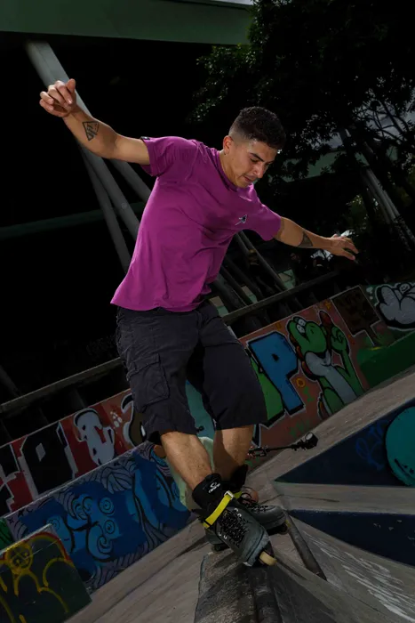 Skater at a skate park, Colombia