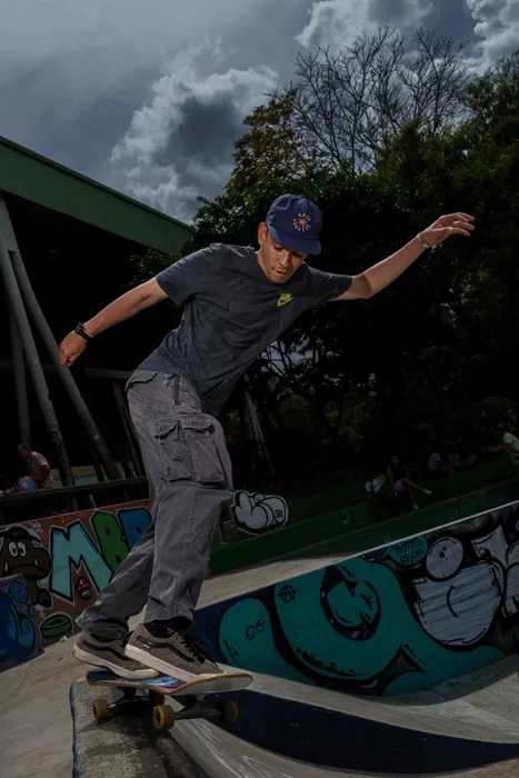 Skater at a skate park, Colombia