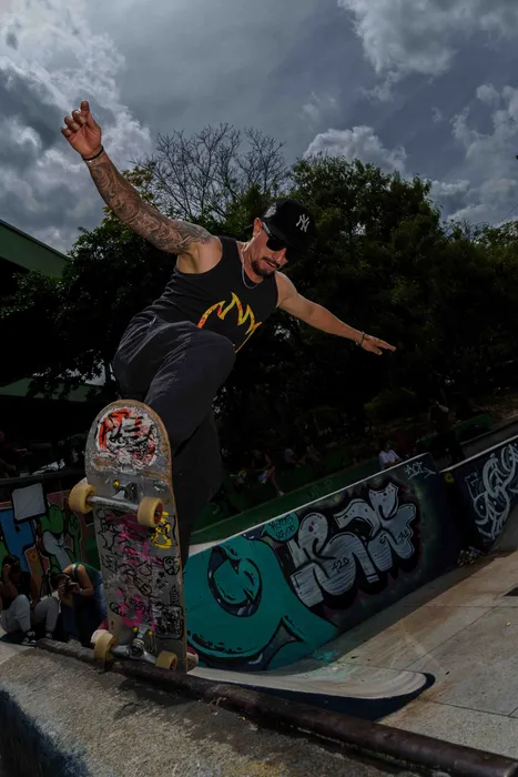 Skater at a skate park, Colombia