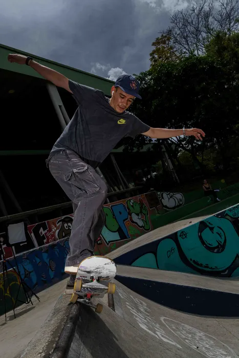 Skater at a skate park, Colombia
