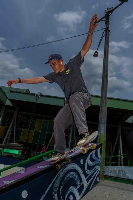 Skater at a skate park, Colombia